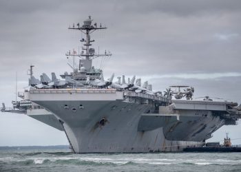 US Navy aircraft carrier collides with merchant ship near Suez Canal